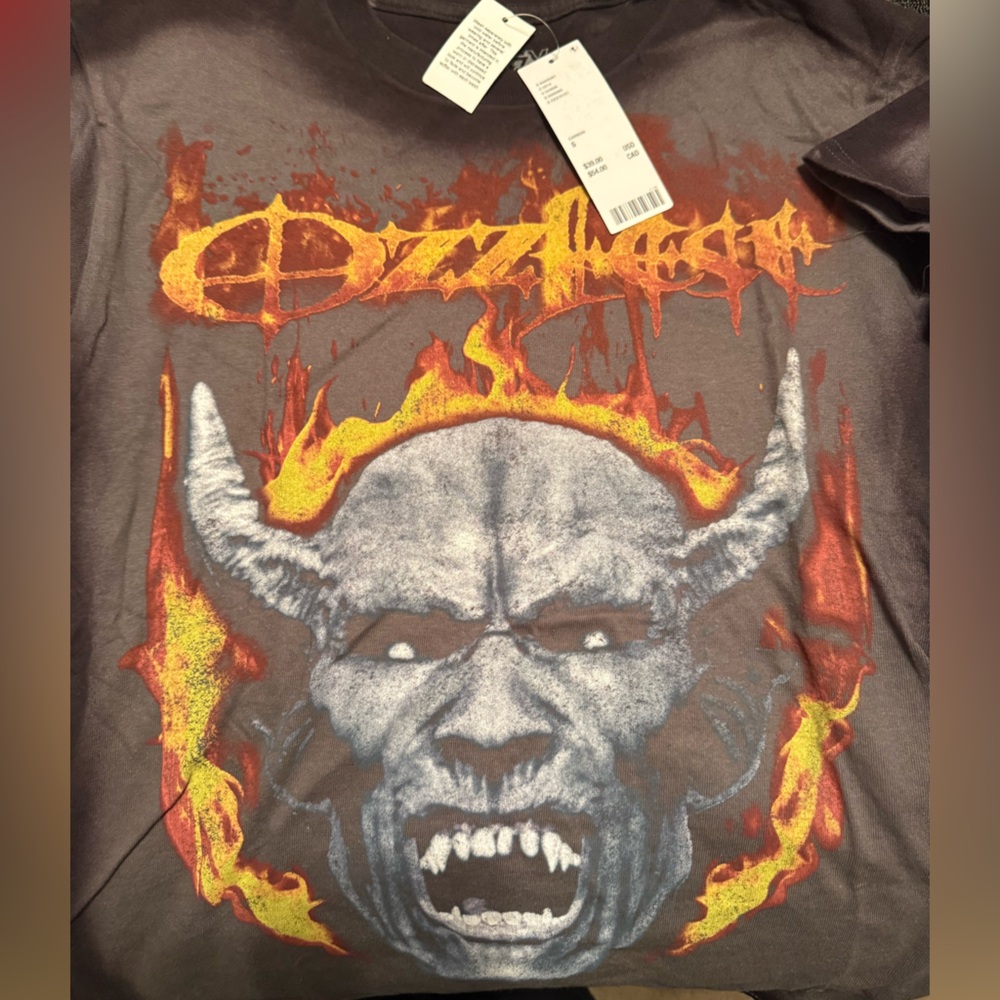 Urban Outfitters Ozzy Osbourne Horned Demon Graphic T-Shirt Charcoal Grey Small